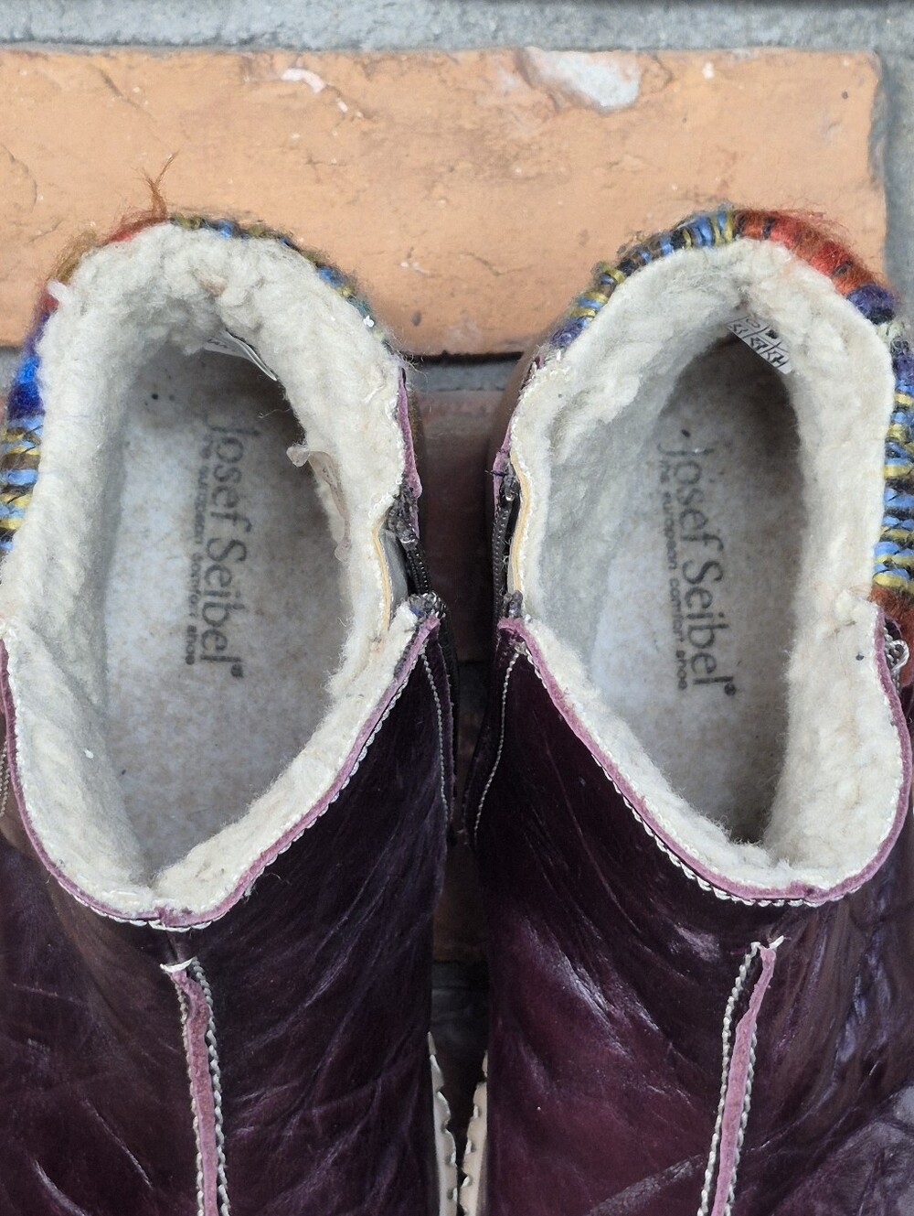 Josef Seibel Maren 07 Burgundy Leather Wool Lined Ankle Boots EU 40 - Picture 8 of 11